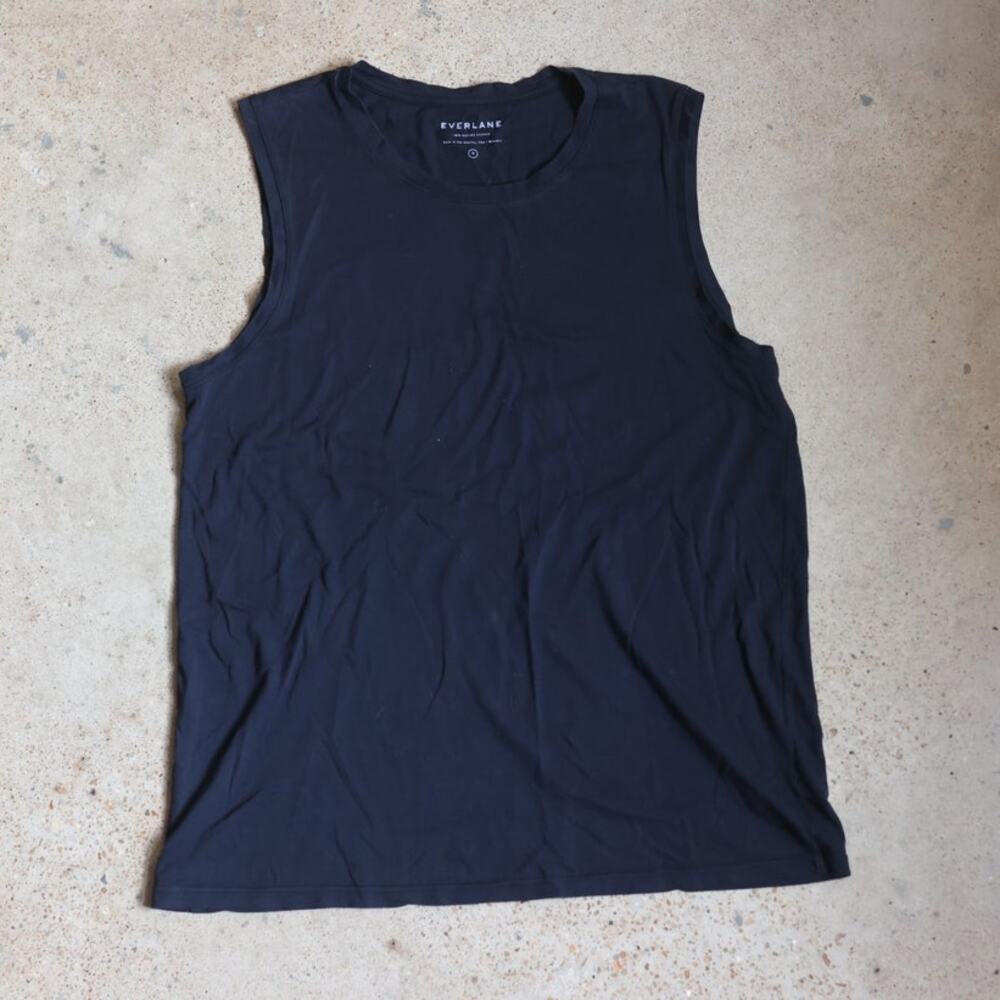 Everlane Black Pima/Supima Cotton Muscle Tank Size M Womens Athleisure Lounge